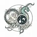 Capricorn and Scorpio constellation tattoo design idea