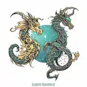 Capricorn and Scorpio constellation tattoo design idea