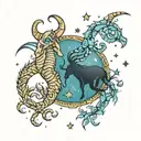 Capricorn and Scorpio constellation tattoo design idea