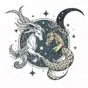 Capricorn and Scorpio constellation tattoo design idea