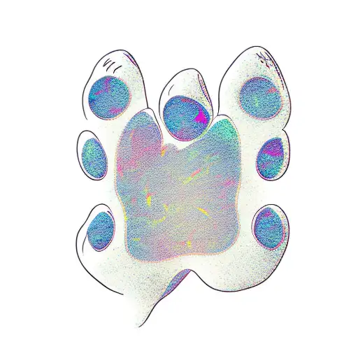 cat paw with heart tattoo design idea