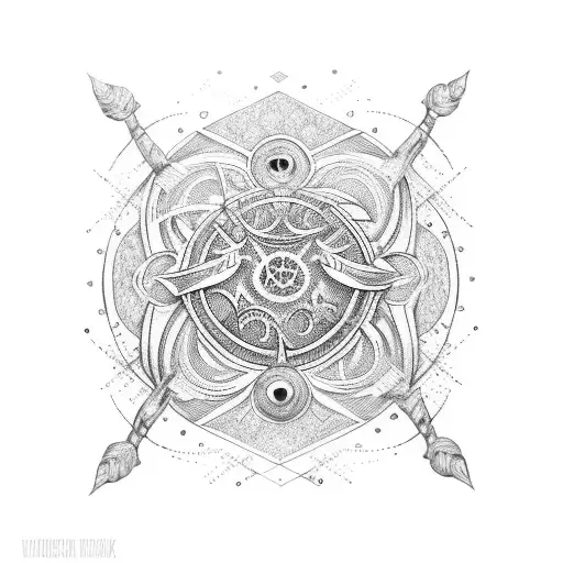 brujula vegvisir tattoo design idea