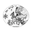 map of western Europe, with a compass pointing from Amsterdam to Valencia  tattoo design idea