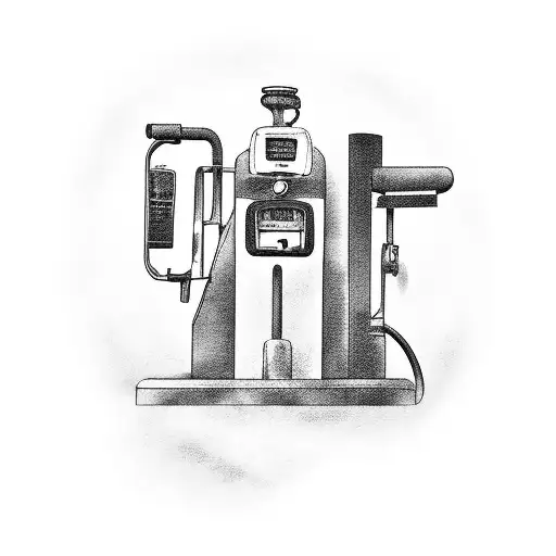 old gas station pump tattoo design idea