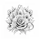 Vintage gas pump surrounded by flowers tattoo design idea