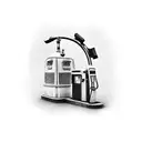 old gas station pump tattoo design idea