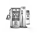 old gas station pump tattoo design idea