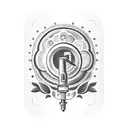 Vintage gas pump surrounded by flowers tattoo design idea