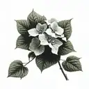 hydrangea flower intertwined tattoo design idea