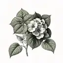 hydrangea flower intertwined tattoo design idea
