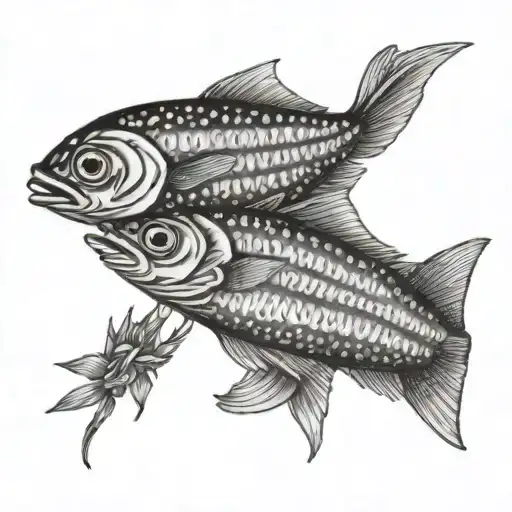 tinned sardines on fire  tattoo design idea