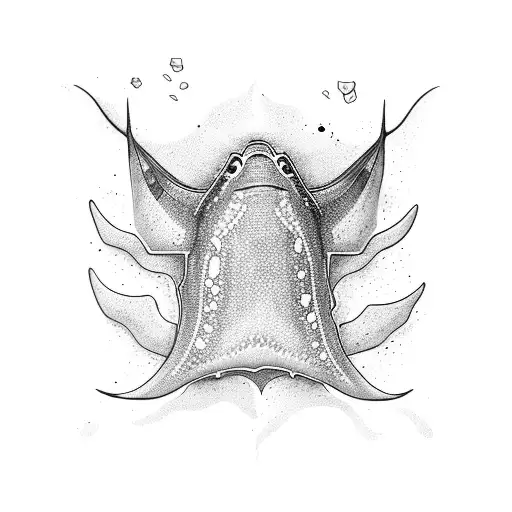 stingray swimming upwards tattoo design idea