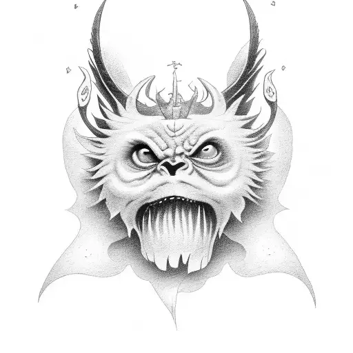Jacobo peleando con angel cara de demonio. Bajo un Tori. Sol naciente de fondo tattoo design idea