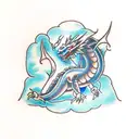 Blue-eyed white dragon  tattoo design idea