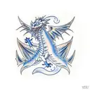 Blue-eyed white dragon  tattoo design idea