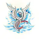 Blue-eyed white dragon  tattoo design idea