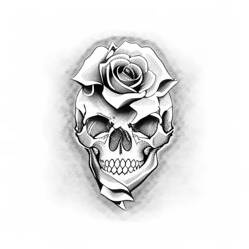 roses skulls biblical on female back  tattoo design idea