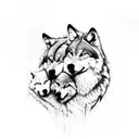 wolf family tattoo design idea