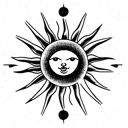 sun tarot tattoo design idea