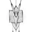 a arrow which includes symbols that indicates motivation, moving forward talent , ambition, stuggle to achieve something tattoo design idea