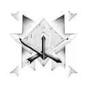 a arrow which includes symbols that indicates motivation, moving forward talent , ambition, stuggle to achieve something tattoo design idea