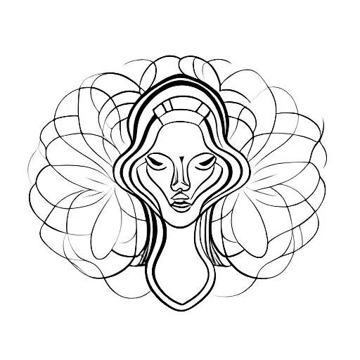 A minimalist design of a woman's silhouette with vibrant colors radiating from her heart, representing self-love and empowerment tattoo design idea