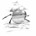 beach sunset reflection on sunglasses tattoo design idea