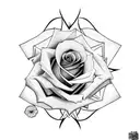 Rose with fire tattoo design idea