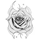 Rose with fire tattoo design idea