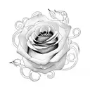 Rose with fire tattoo design idea