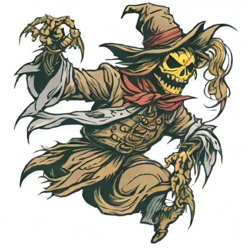 dancing scarecrow tattoo design idea