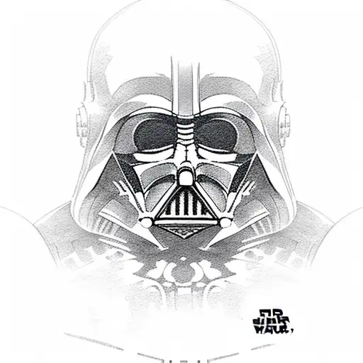darth vader con rosas tattoo design idea