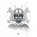 darth vader con rosas tattoo design idea