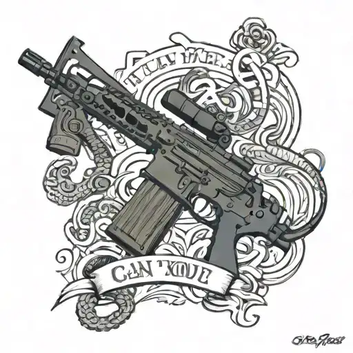 m4a1 with I can make you famous written on it one cobra and one tattoo design idea