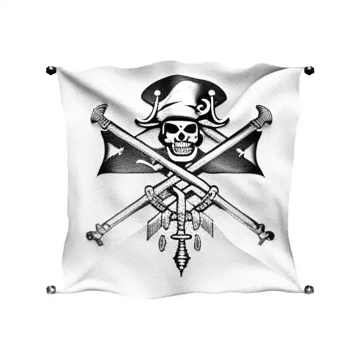screws pirate flag tattoo design idea