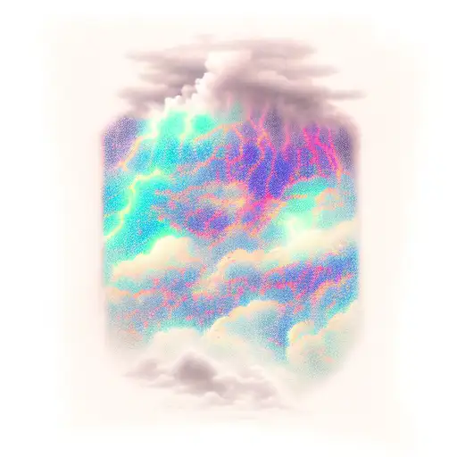 thunderstorms with stars tattoo design idea