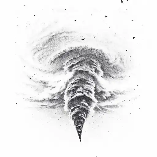 tornado thunderstorm lightning love stars tattoo design idea