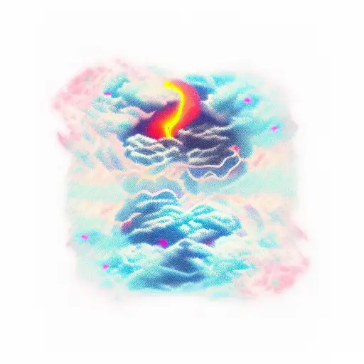 thunderstorms stars tattoo design idea