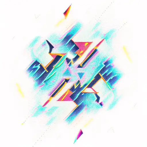 thunderstorms stars diagonal striking lightning  tattoo design idea