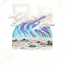 thunderstorms with stars tattoo design idea