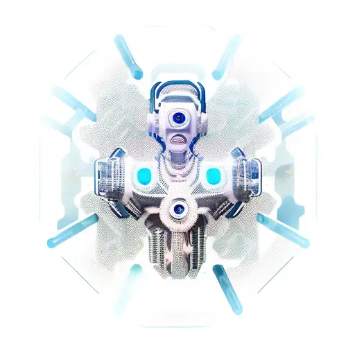 cyber punk implants, health monitors, pipes, exoskeletons. full body  tattoo design idea