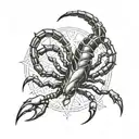 scorpion with skull face and scorpio zodiac sign tattoo design idea