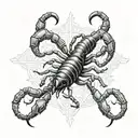 scorpion with skull face and scorpio zodiac sign tattoo design idea