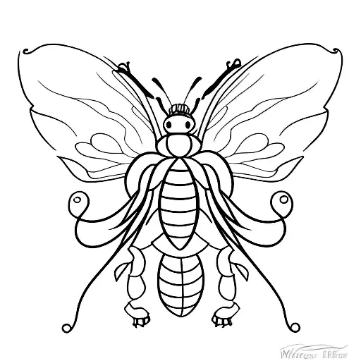 A minimalist tattoo of a bumble bee resting on a Jessica flower, combining the client's favorite things in a unique and subtle way. tattoo design idea