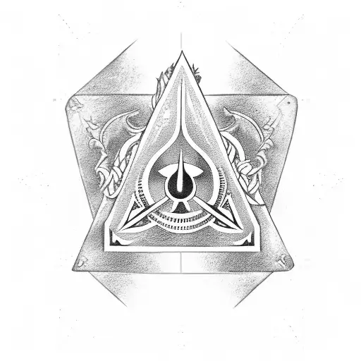 ace of spades triangle tattoo design idea