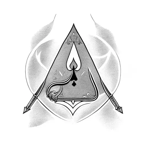 ace of spades arrow tattoo design idea