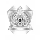 ace of spades triangle tattoo design idea