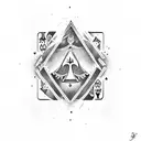 ace of spades triangle tattoo design idea