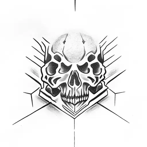 dark angle in woods spiders skulls horrifying  tattoo design idea