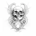 skull animal angle deadly horrifying  tattoo design idea